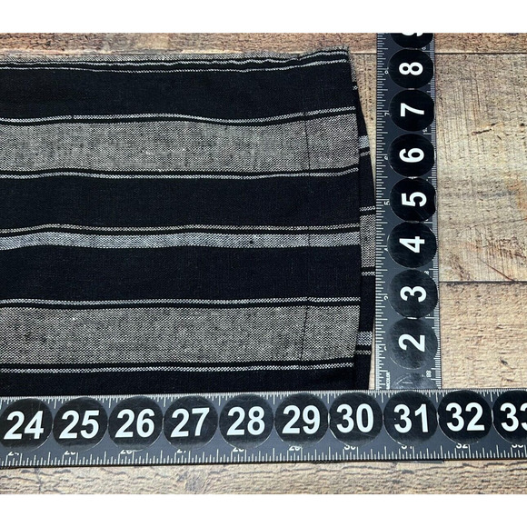 Ann Taylor Pants Womens XS Black Stripe Actual 30X30 Linen Blend Wide Leg NWT - Picture 5 of 10